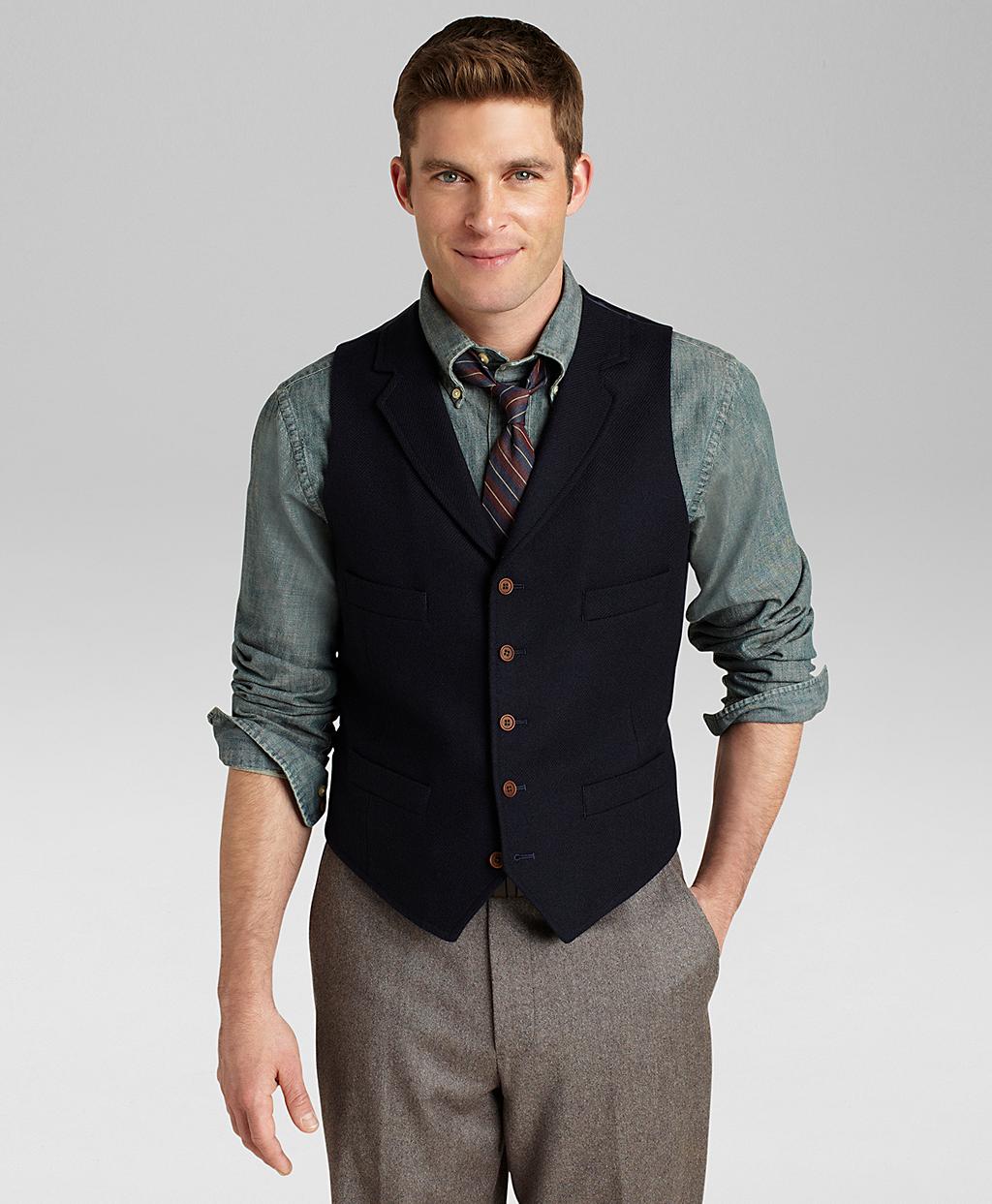 Brooks brothers Lambswool Vest in Blue for Men | Lyst