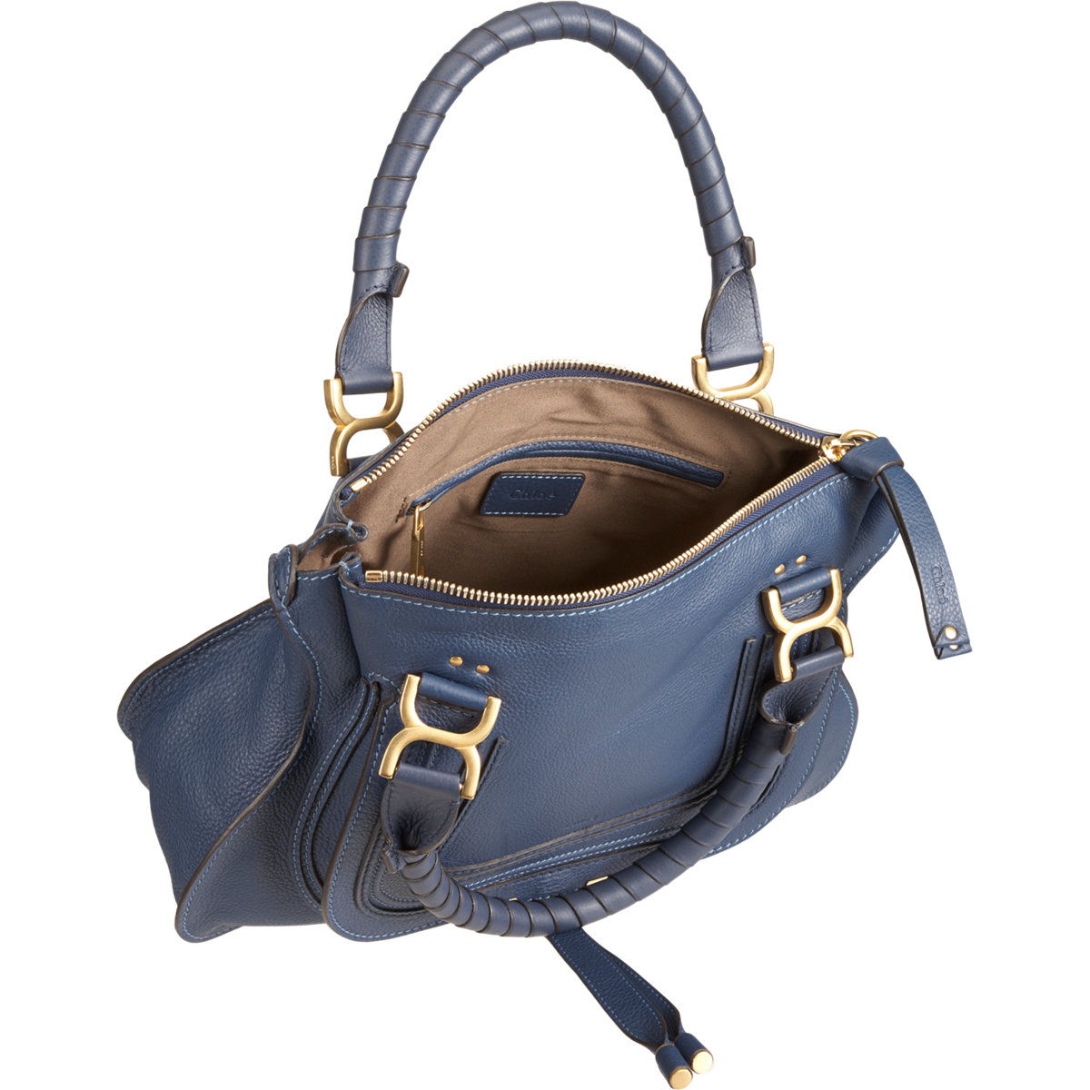 Chlo Marcie Medium Satchel in Blue (gold) | Lyst