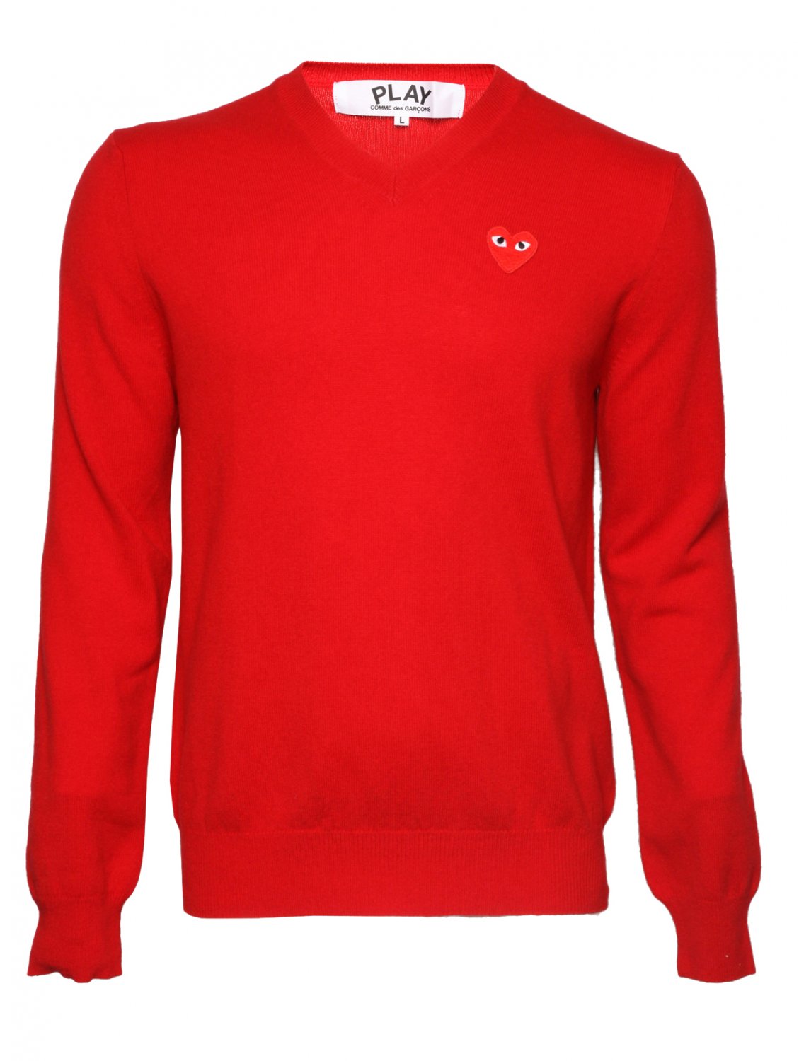 Comme des garçons Play Mens Red Heart V-neck Jumper Red in Red for Men ...