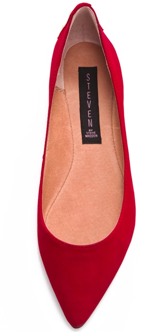 Steven by Steve Madden Eternnal Pointed Toe Flats in Red | Lyst