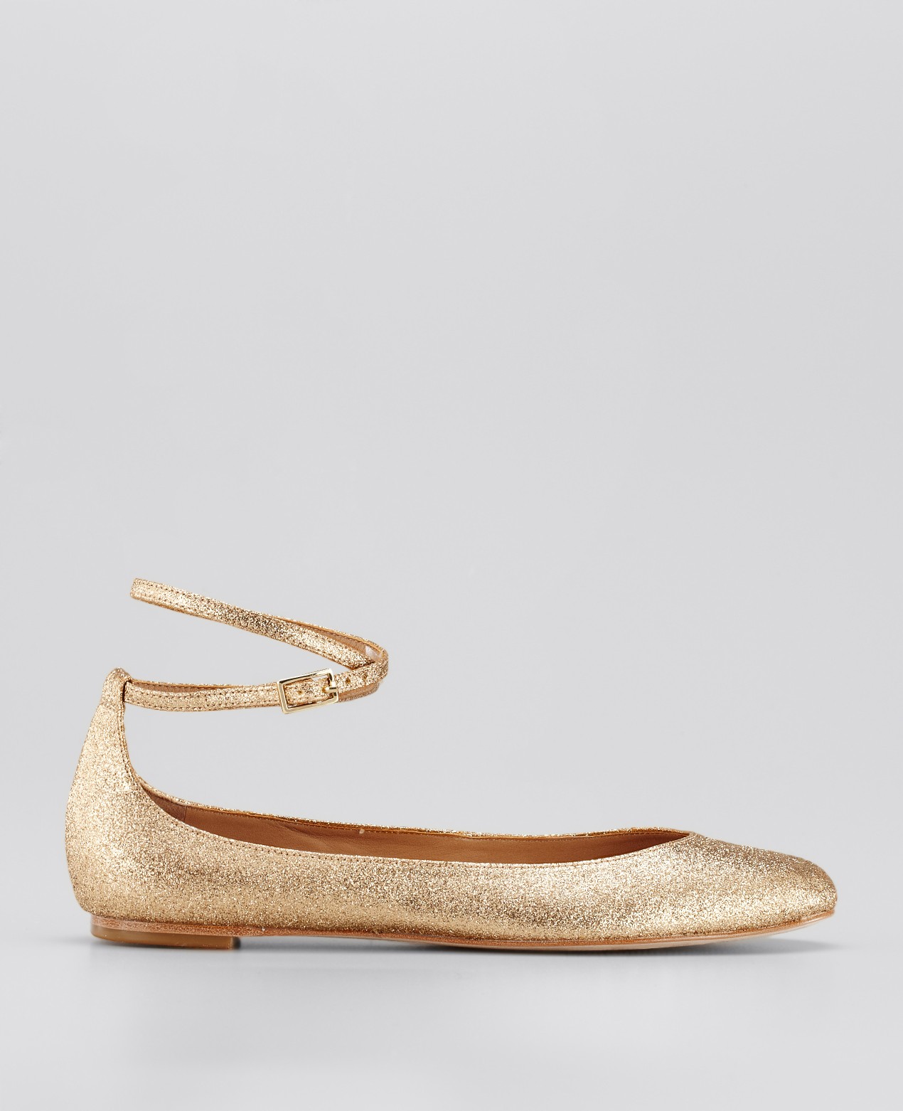 gold glitter ballet flats