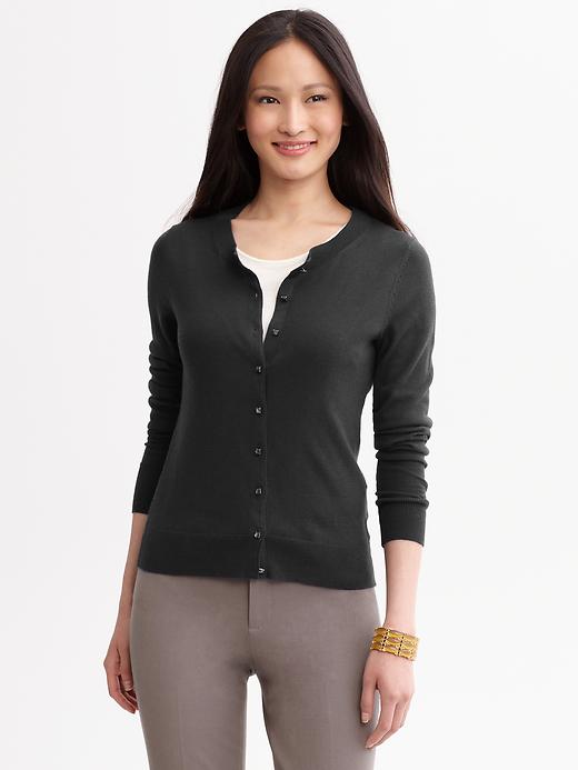 Banana republic Jewelbutton Cardigan in Brown (black) Lyst