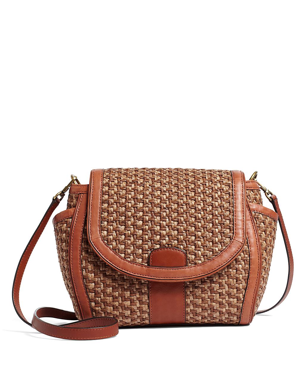 Brooks Brothers Natural Straw Crossbody Bag in Brown-Tobacco (Brown) - Lyst