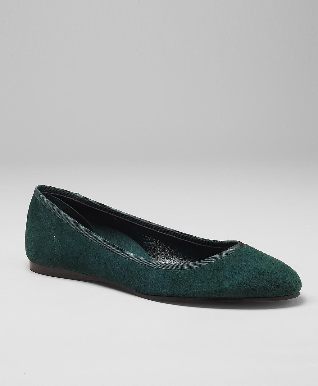 Dark green flat shoes