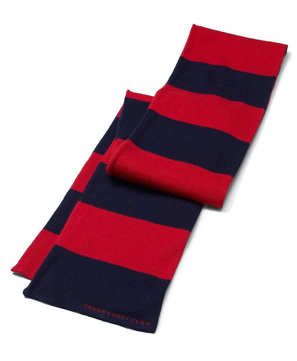 Lyst - Brooks Brothers Cotton Rugby Stripe Scarf in Blue for Men