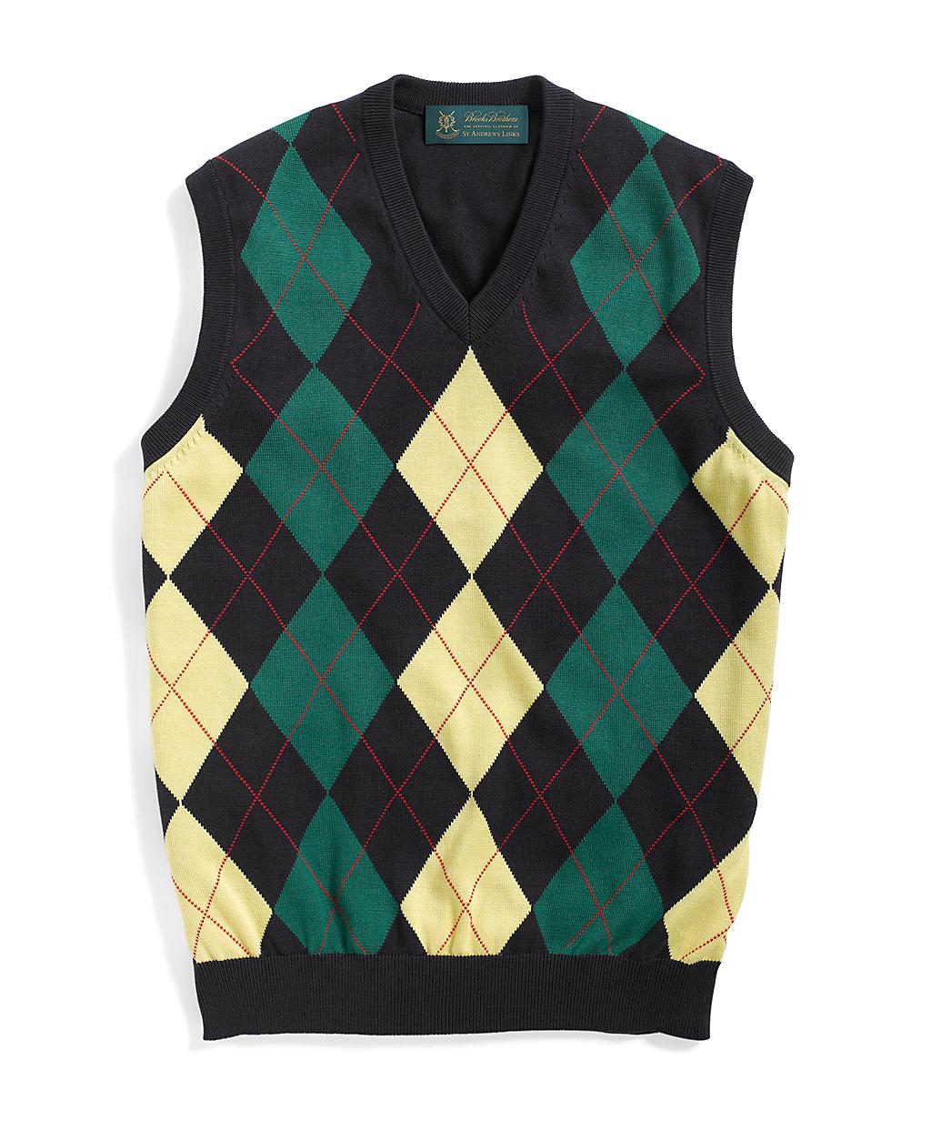 Brooks brothers St Andrews Silk and Cotton Argyle Vest in Blue for Men ...
