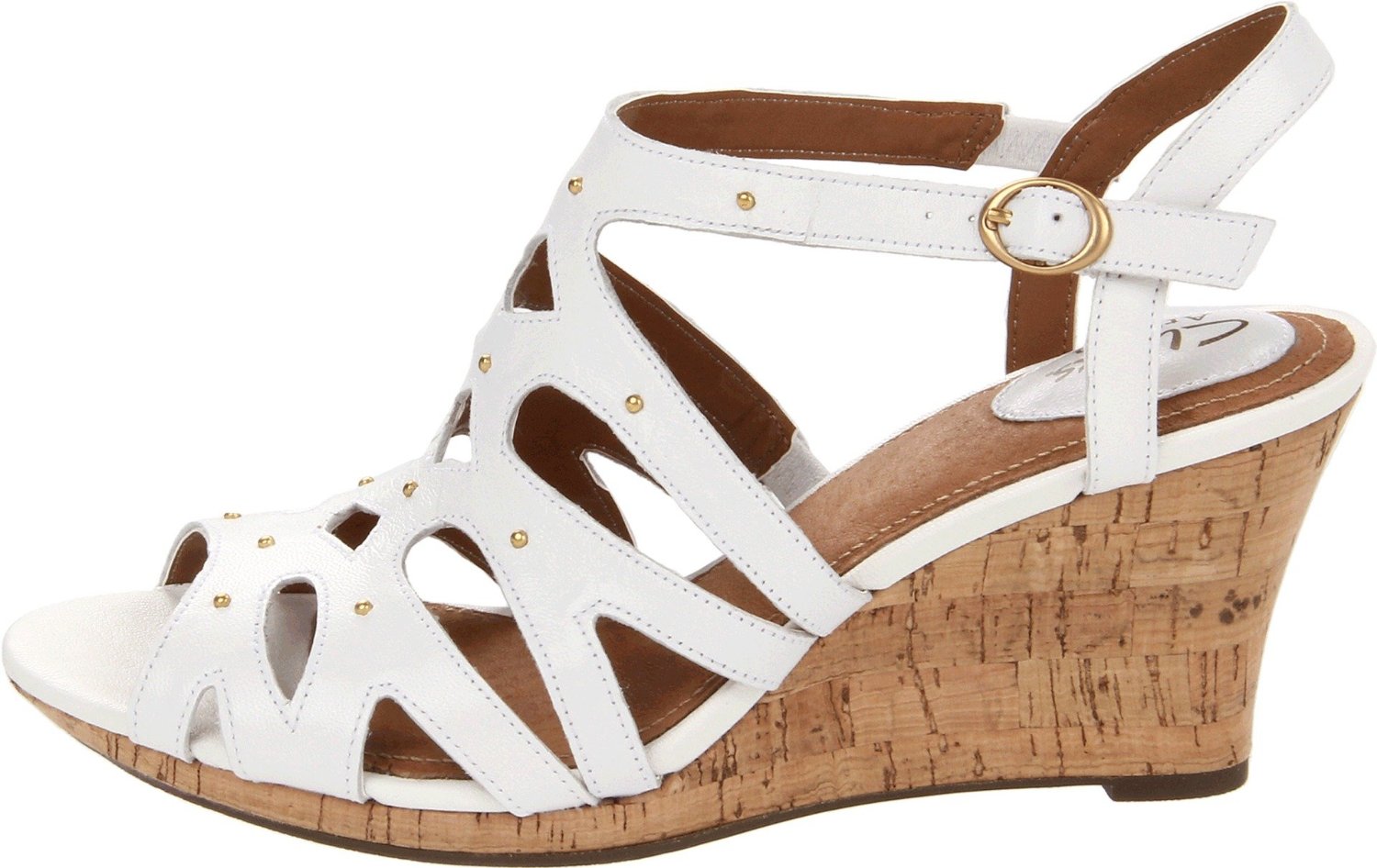 white clark sandals