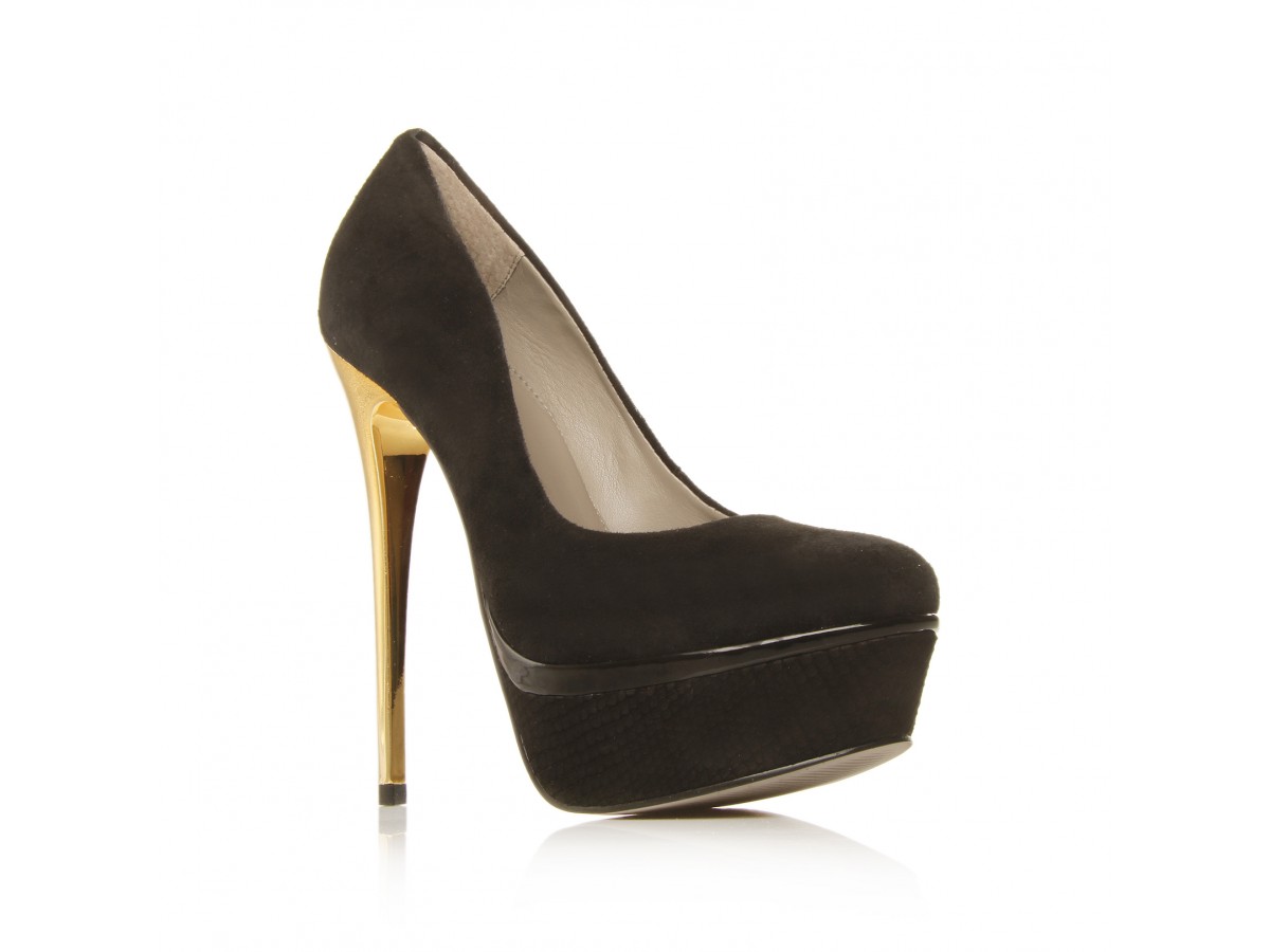 kurt geiger black and gold heels
