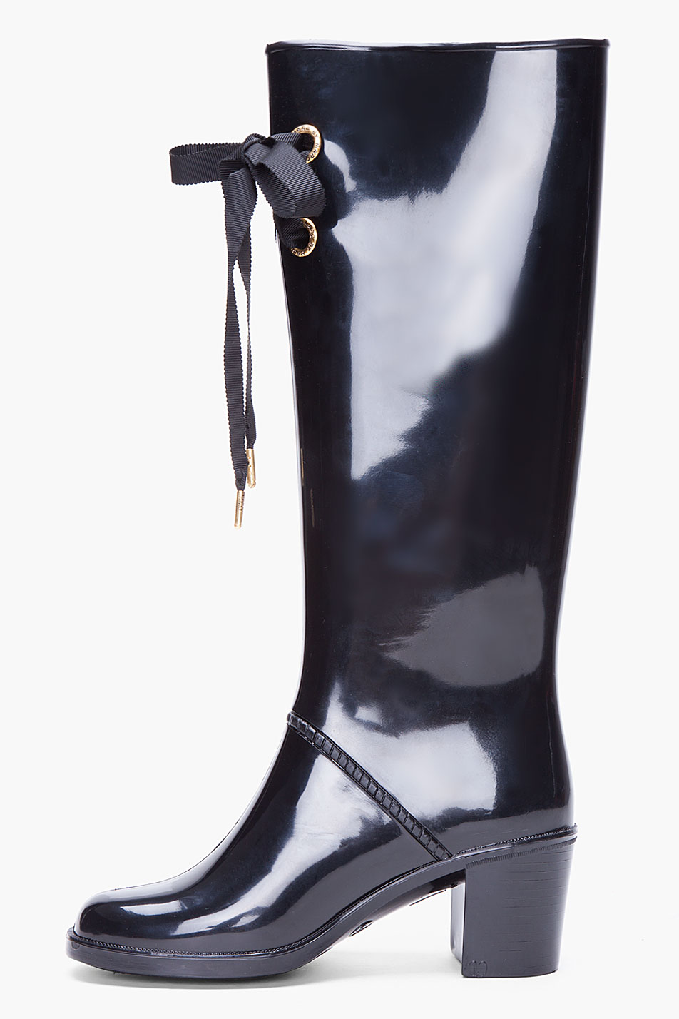 Marc By Marc Jacobs Black High Heeled Rain Boots | Lyst