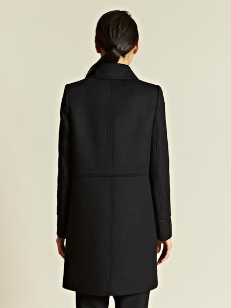 Givenchy Womens Angora Blend Manteau Coat in Black | Lyst