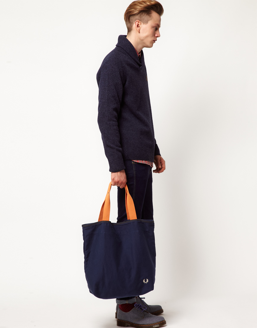 Fred Perry Tote Bag in Blue for Men - Lyst