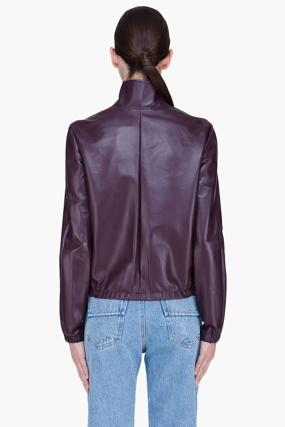 Chloé Eggplant Leather Jacket in Purple Lyst