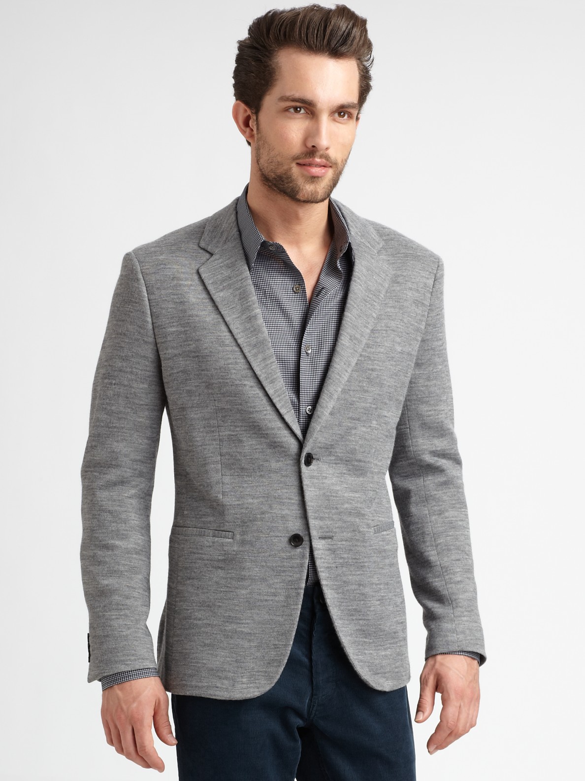 Lyst - Theory Knit Blazer in Gray for Men