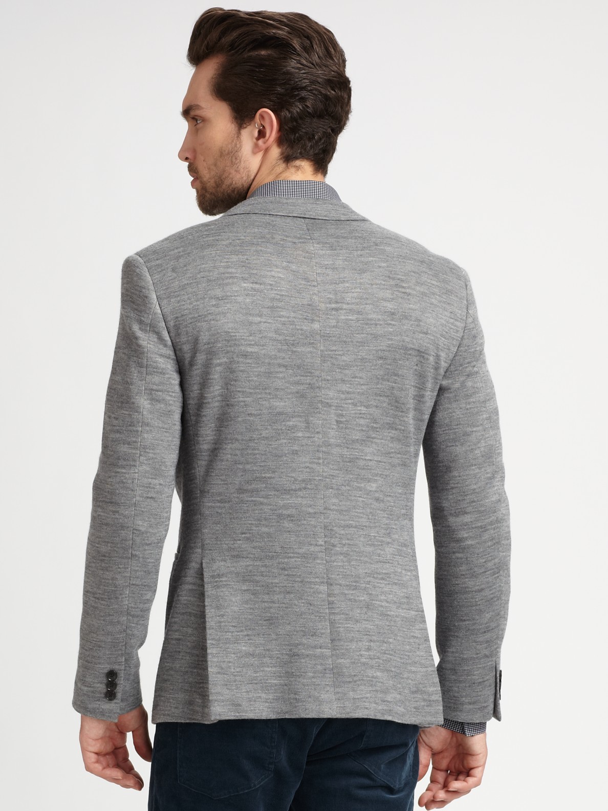 secure payment Knitted wool blazer Knit - Grey - greenstoneappliances.com