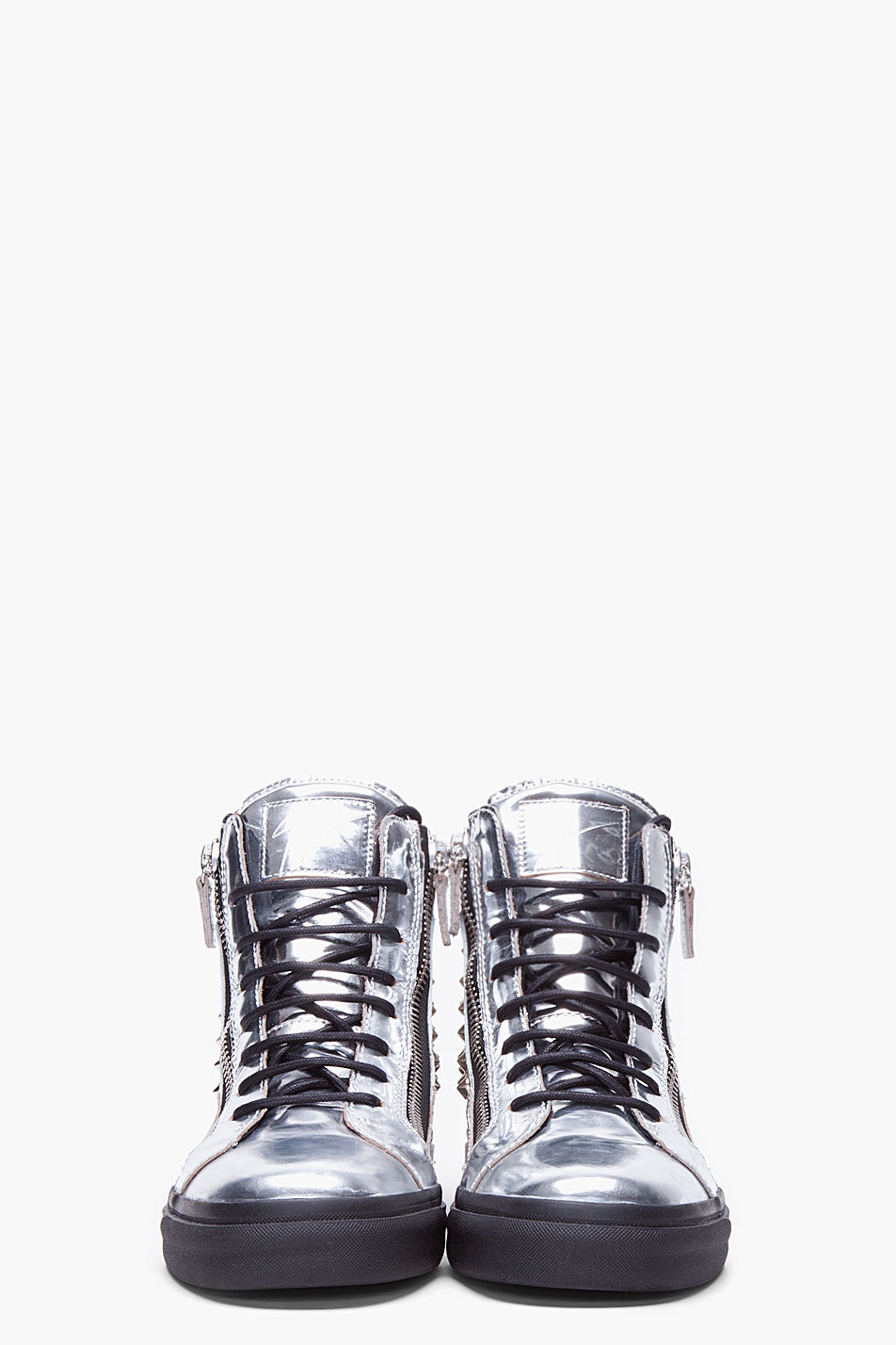 giuseppe zanotti silver sneakers