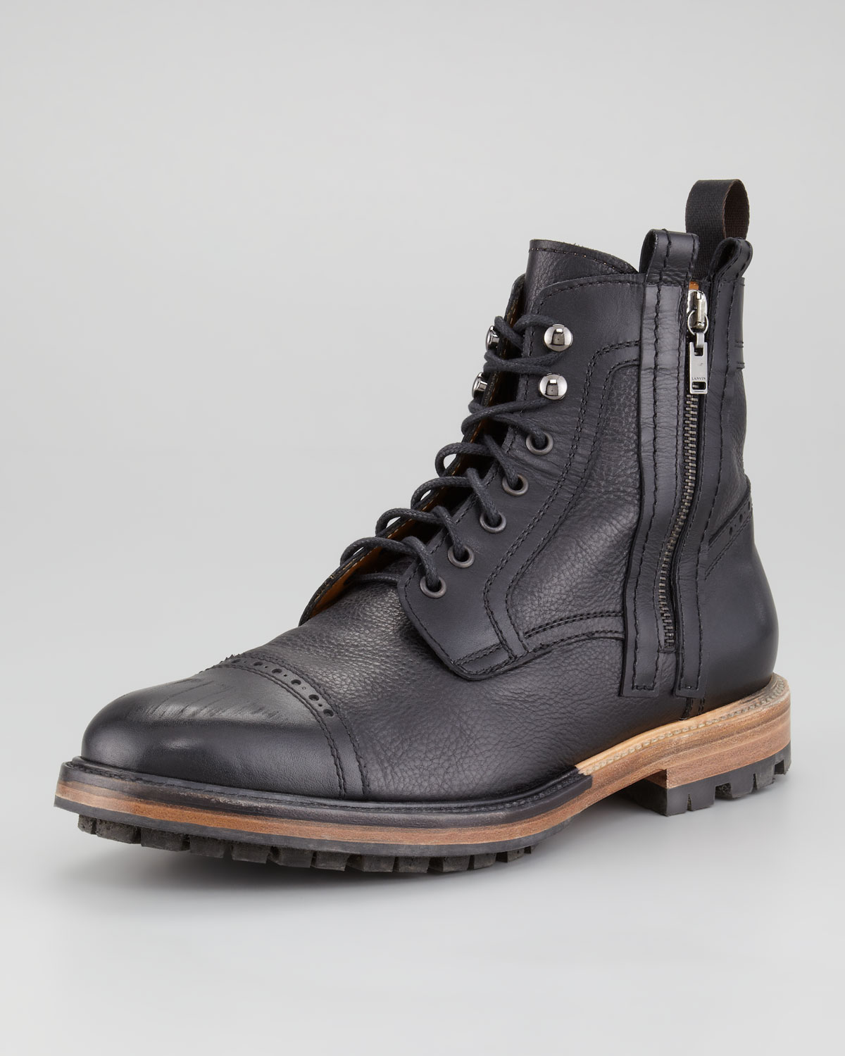 Lanvin Captoe Boot in Black for Men (null) | Lyst
