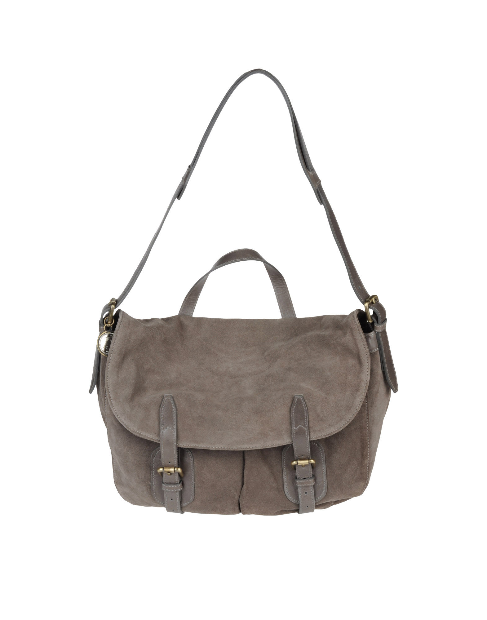 Stefanel Large Leather Bag in Khaki | Lyst