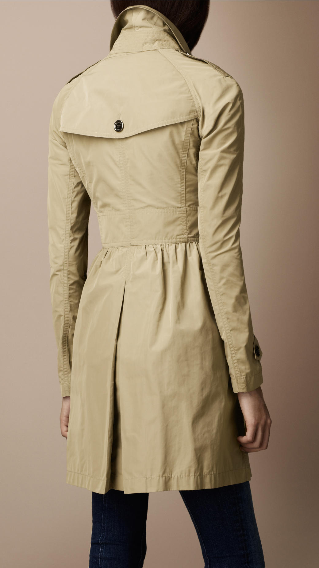 Burberry Brit Midlength Gathered Skirt Trench Coat in Natural - Lyst
