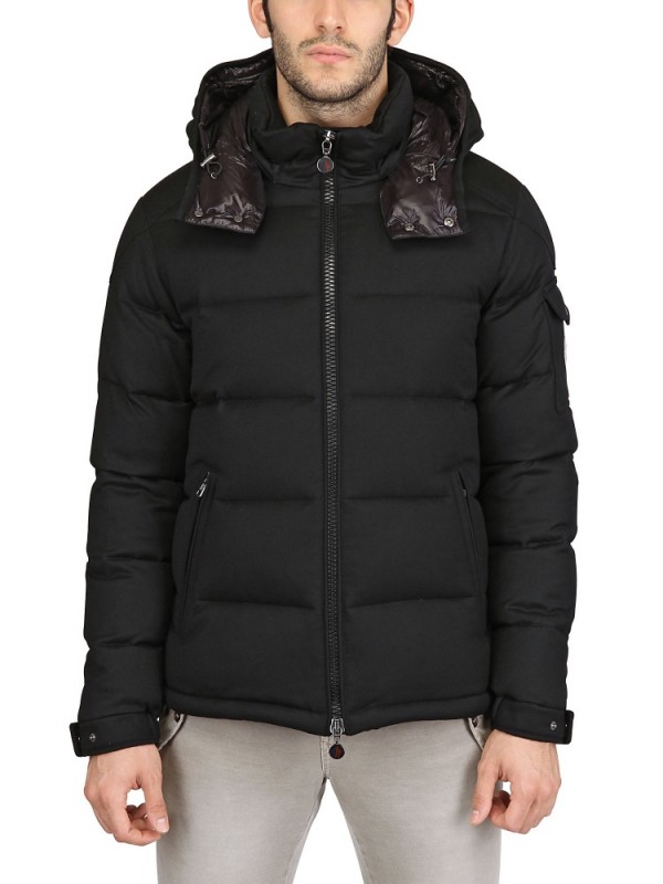 Moncler Montgenevre Wool Down Jacket in Black for Men - Lyst