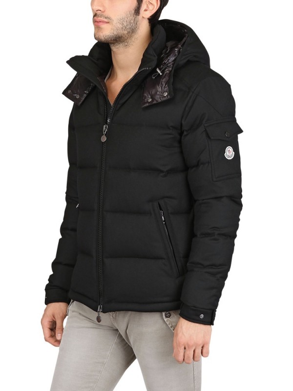 Moncler Montgenevre Wool Down Jacket in Black for Men - Lyst