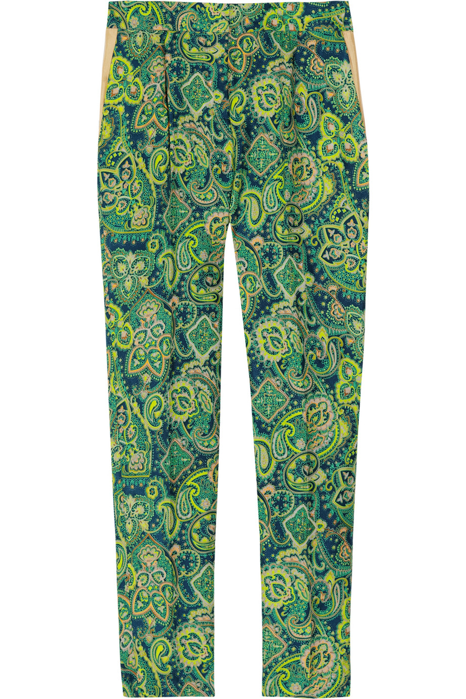 Lyst - By Malene Birger Printed Silk Twill Pants in Green