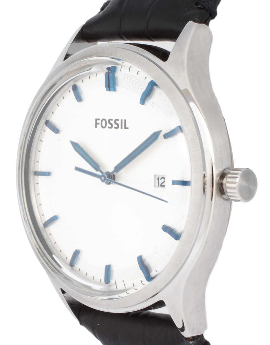 Fossil Leather Strap Watch in Black for Men Lyst