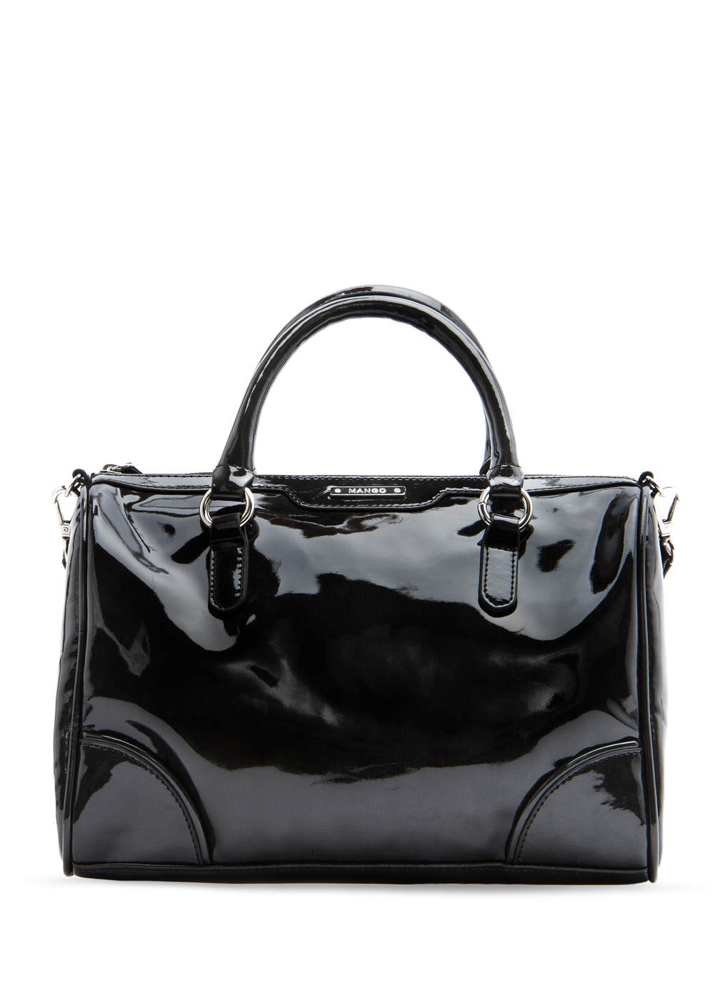 Mango Shiny Bowling Handbag in Black - Lyst