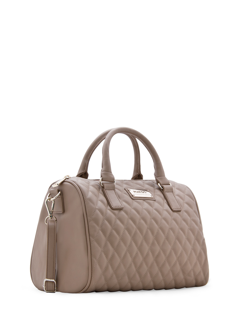 mango quilted bowling bag in gray lyst mango quilted bowling bag in gray lyst