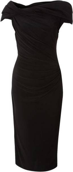Pied A Terre Slinky Knot Jersey Dress in Black | Lyst