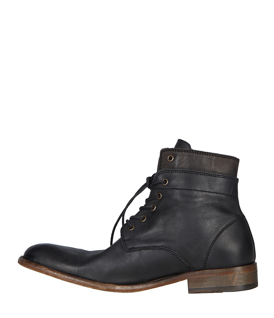 AllSaints Cropped Layer Boot in Black 