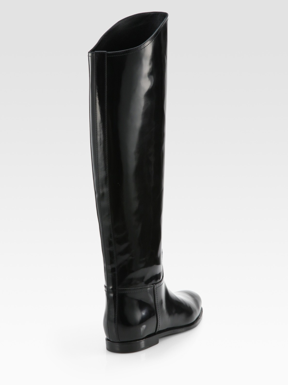 Bottega Veneta Patent-Leather Riding Boots in Black - Lyst
