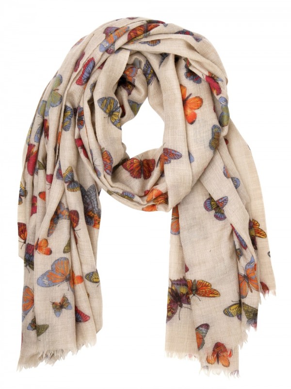 Elsa Marotta Butterfly Printed Cashmere 
