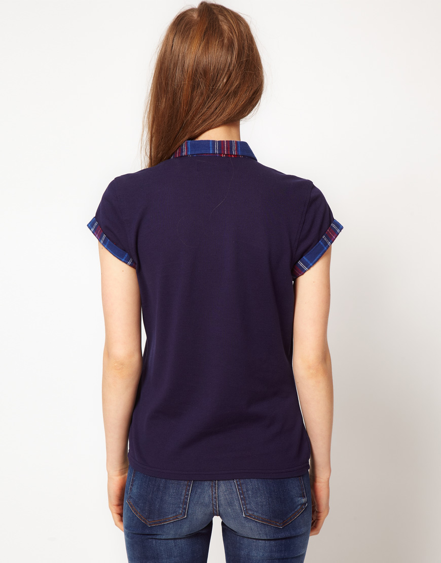 fred perry polo tartan collar
