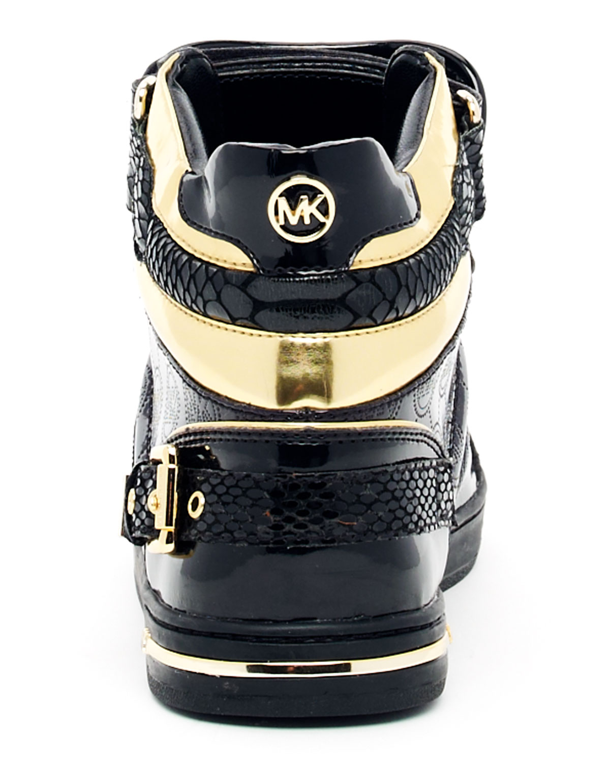 Michael kors high top sneakers black and gold cheap