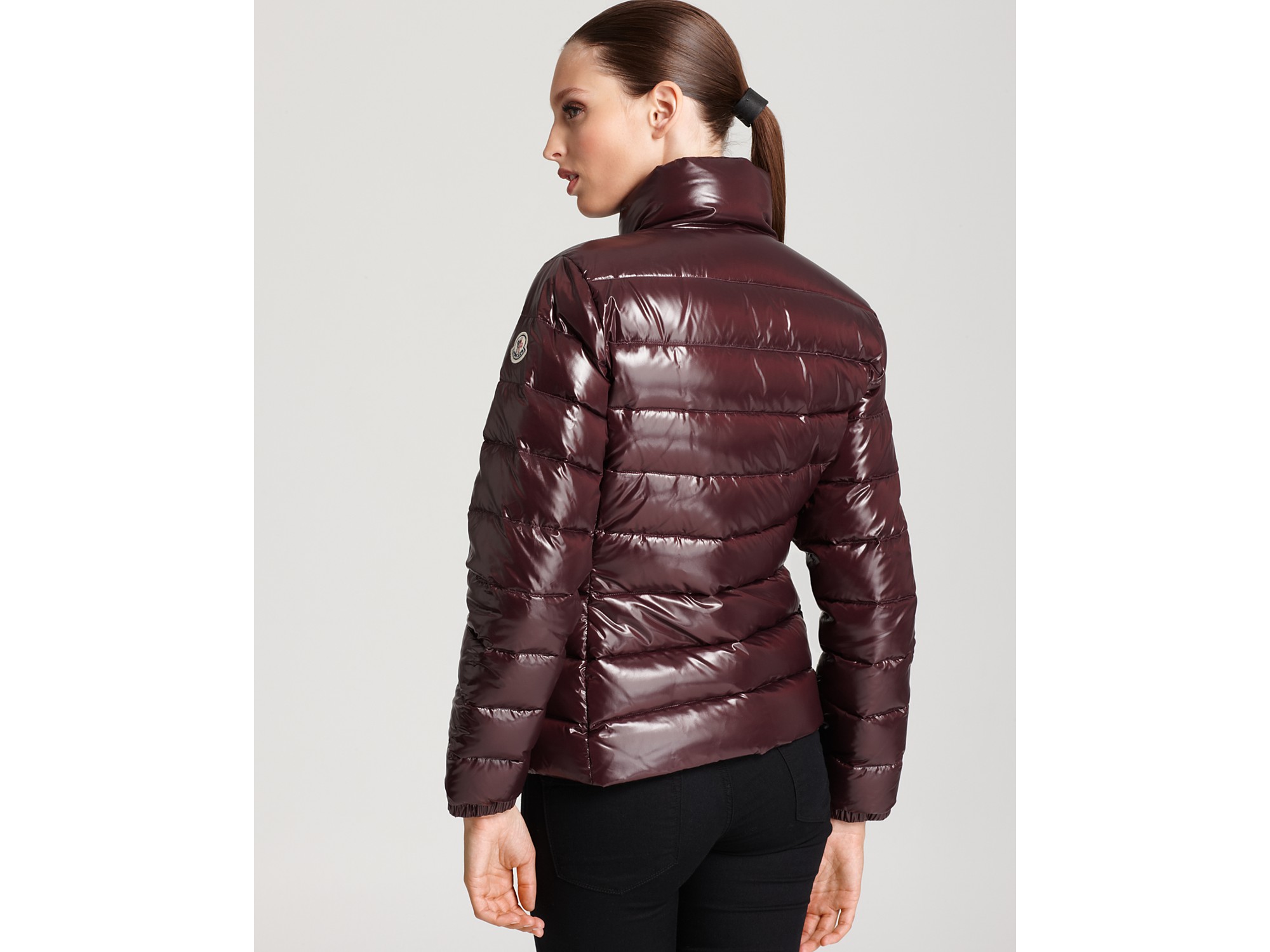 burgundy moncler coat