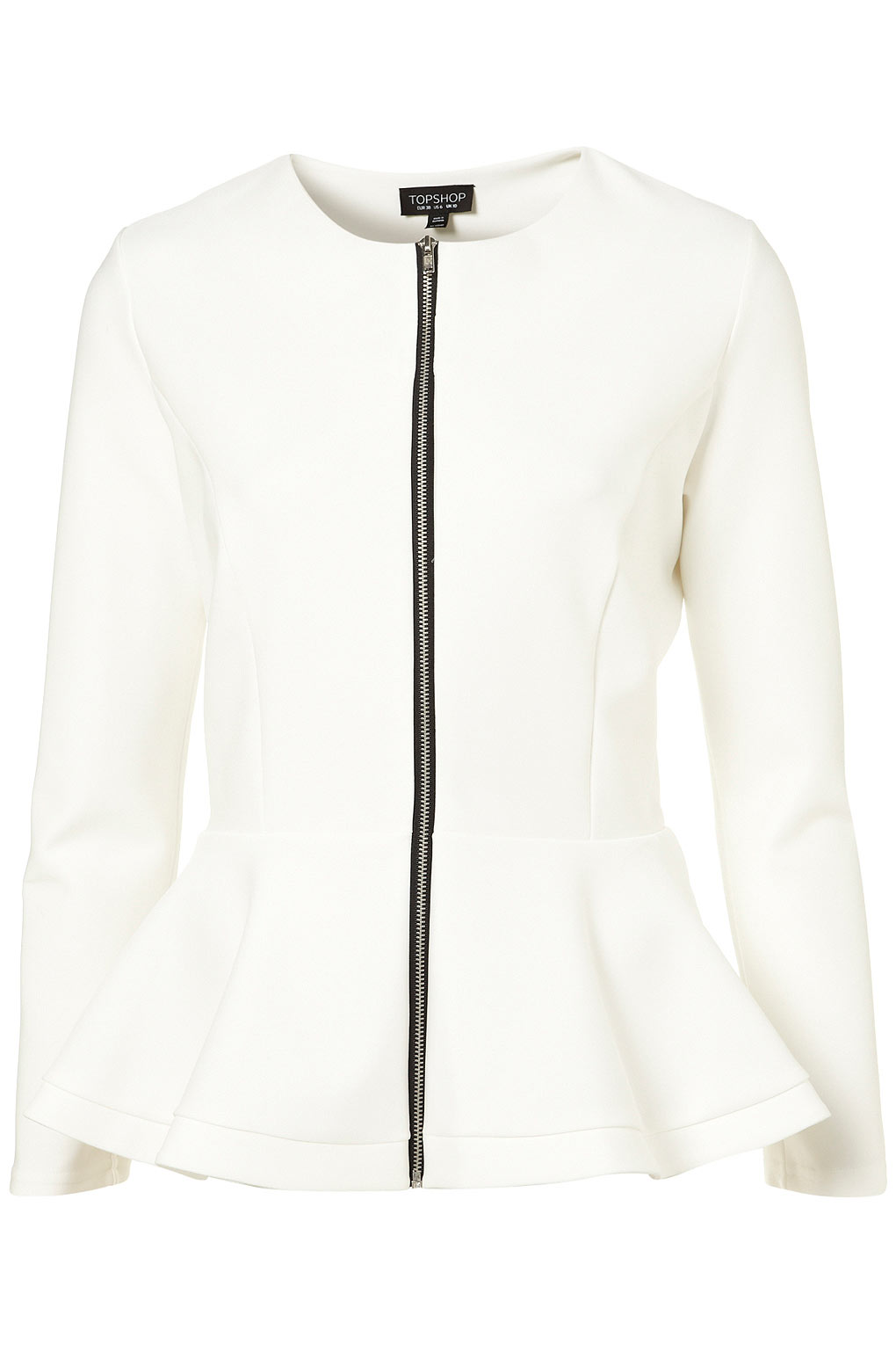 white peplum jacket