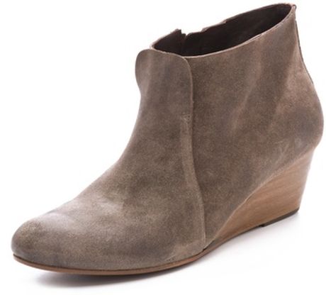 Coclico Killian Wedge Booties in Brown (grey) | Lyst