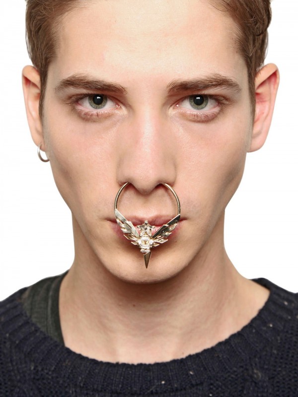 Givenchy Swarovski Big Metal Nose Ring in Silver (Metallic) for Men - Lyst