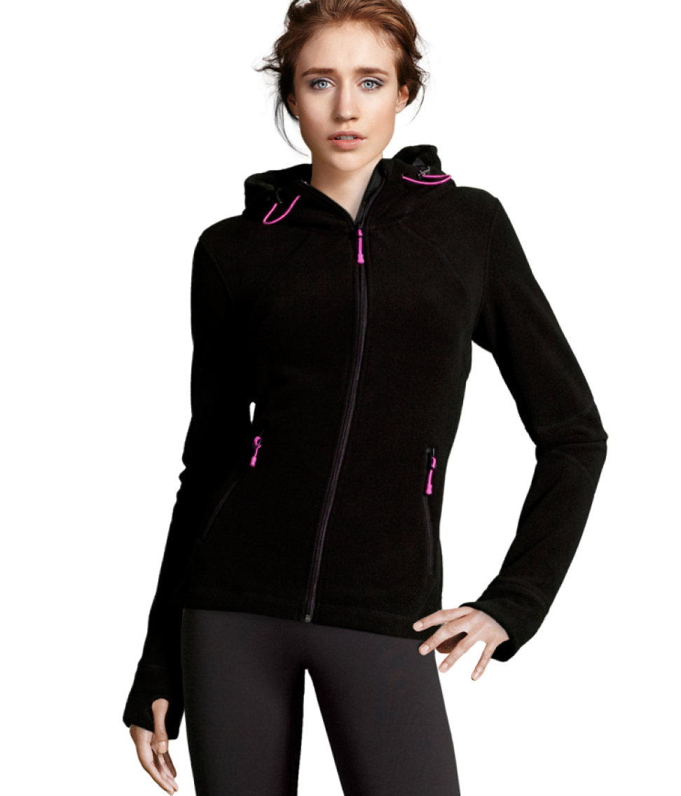 H M Fleece Jacket In Black Lyst