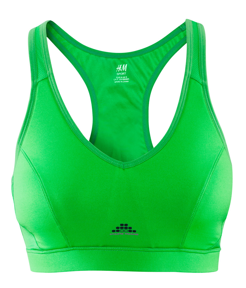 Download H&M Sport Bra in Green - Lyst