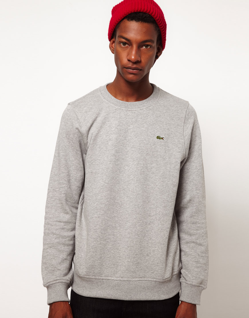 Lacoste L!ive Crew Neck Sweatshirt in Grey (Gray) for Men - Lyst