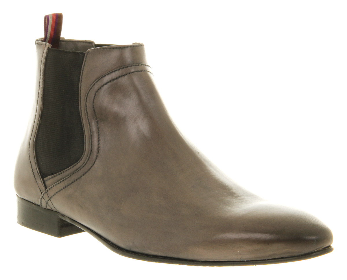 gray and brown boots