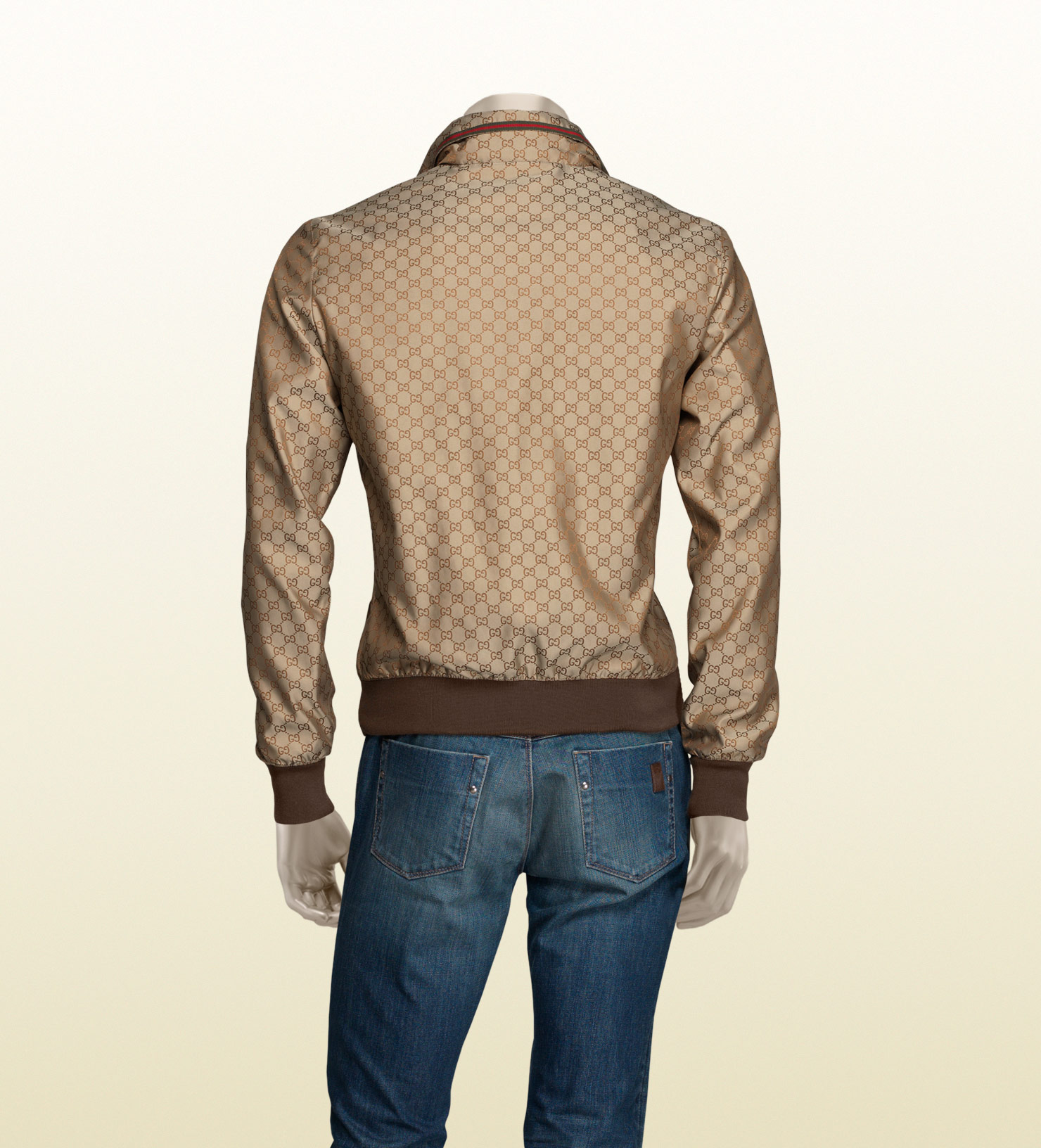 Gucci Gg Pattern Nylon Jacket in Brown for Men | Lyst