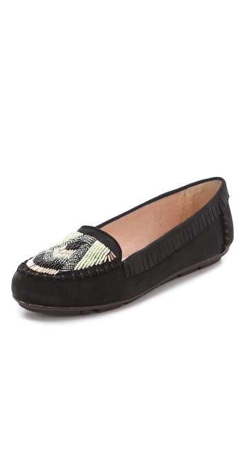 House of Harlow 1960 Millie Beaded Moccasins in Black | Lyst
