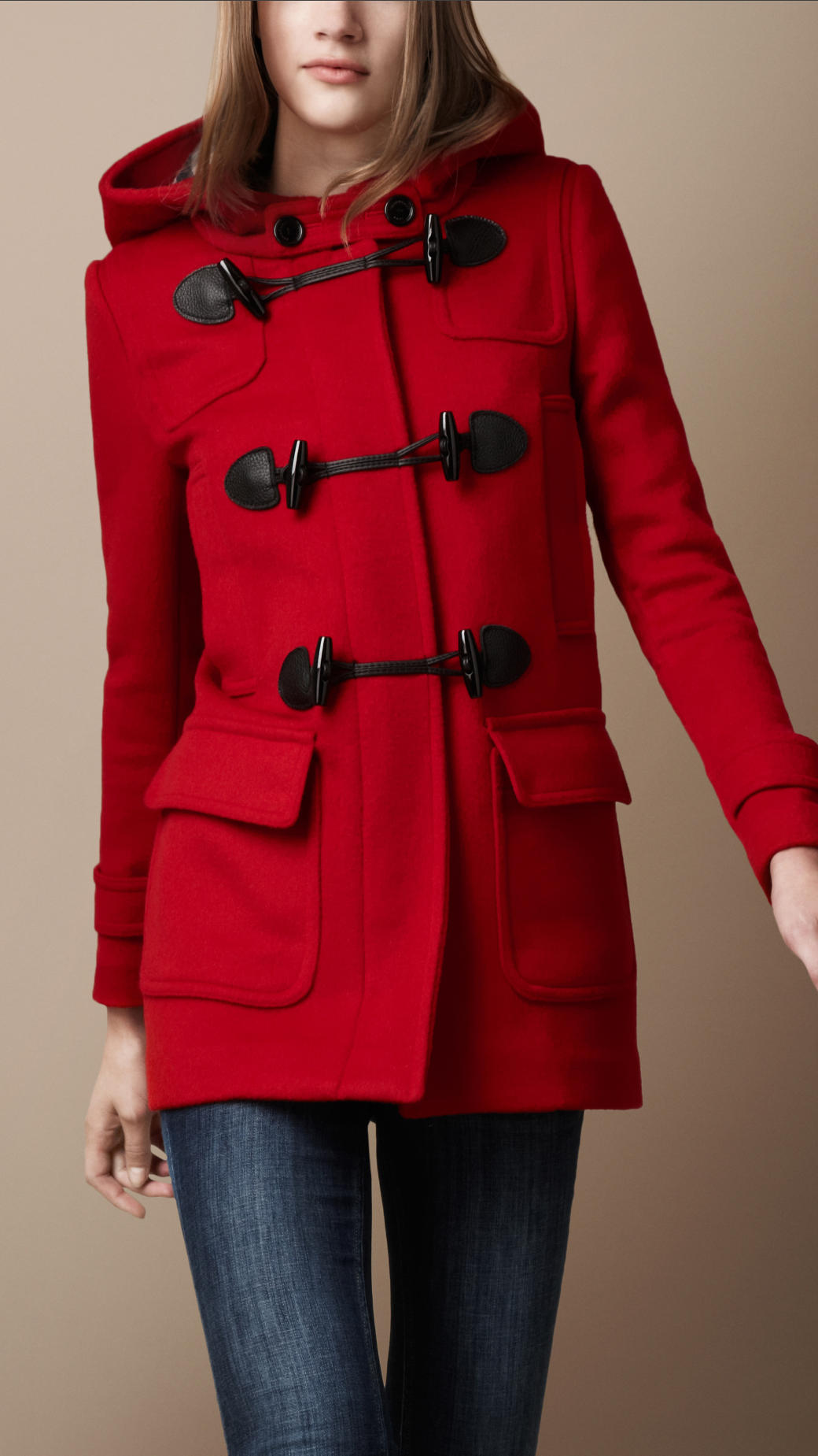 Lyst - Burberry Brit Wool Duffle Coat in Red