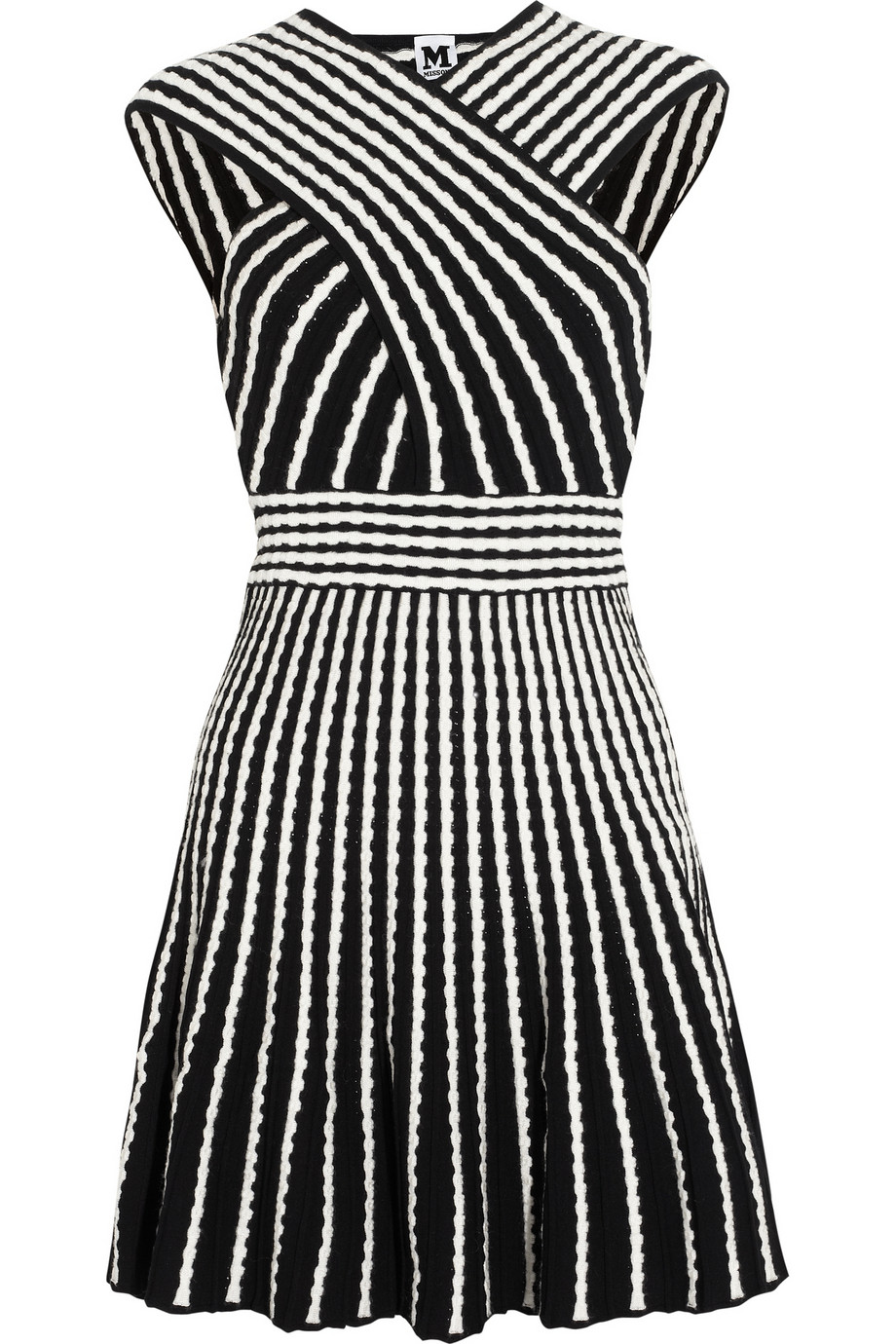 M Missoni Two Tone Knitted Dress in Black (White) - Lyst