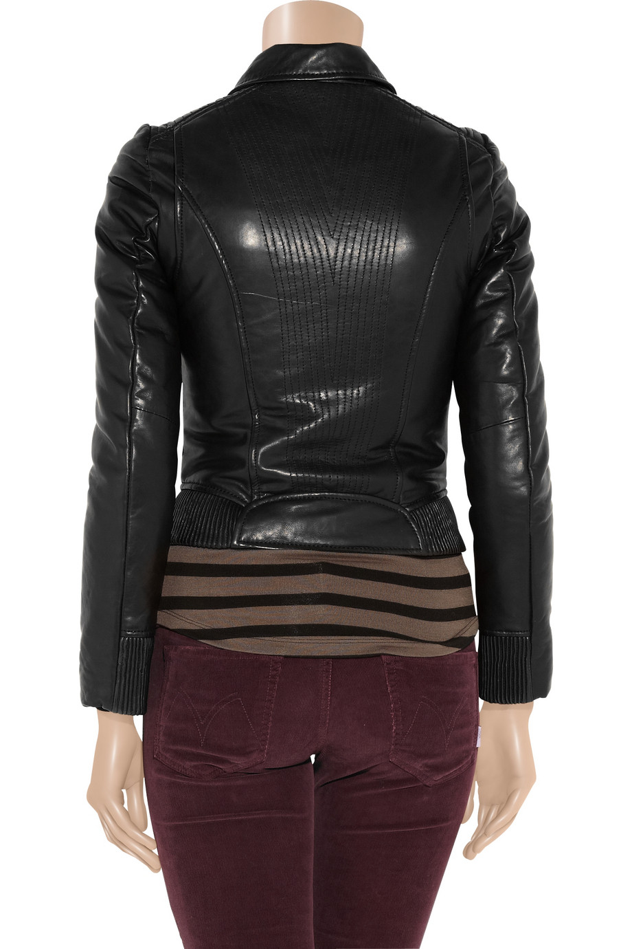 Long Black Leather Biker Jacket Images