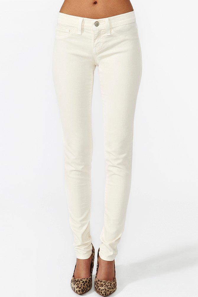 womens cream skinny jeans