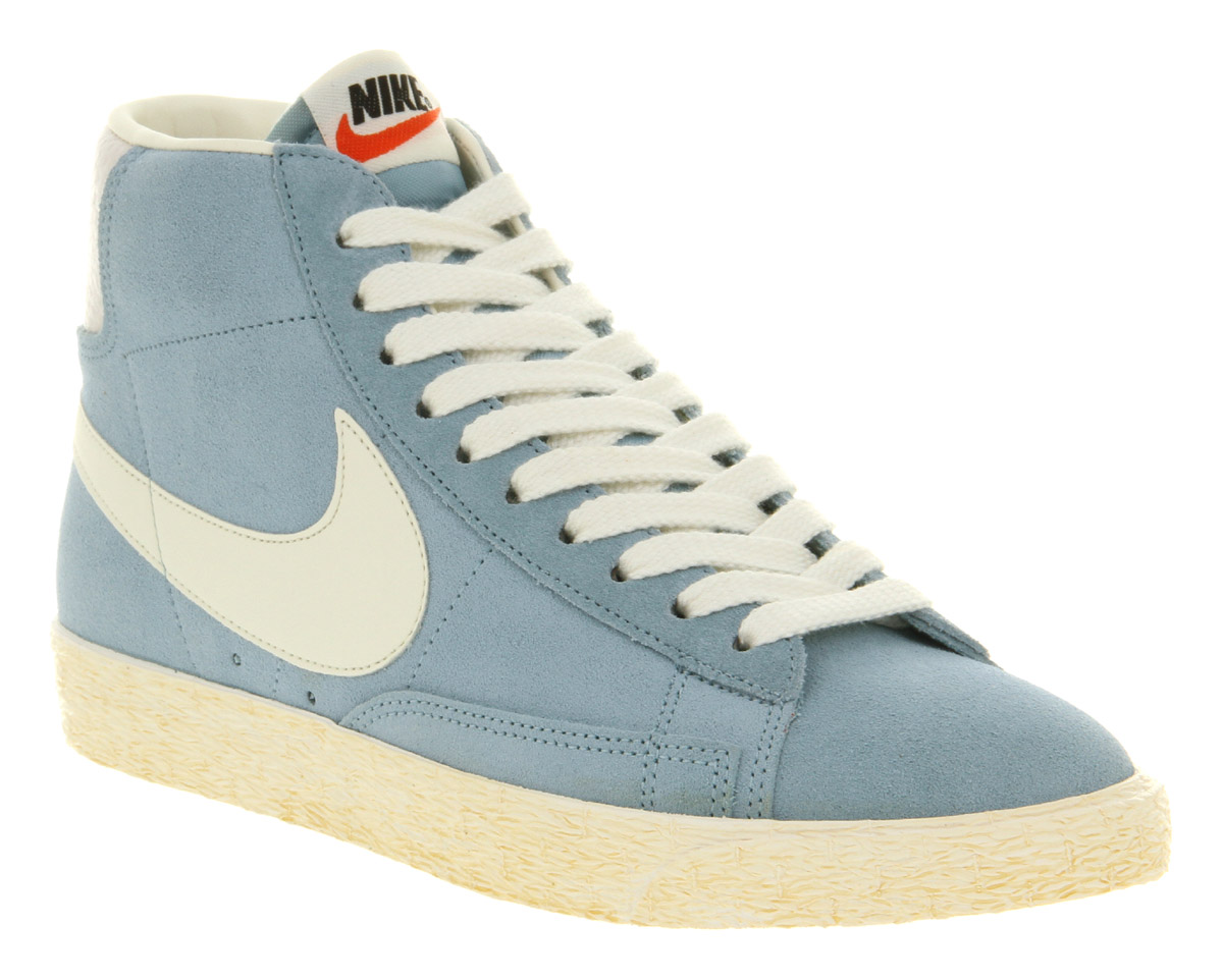 blue suede nike blazers