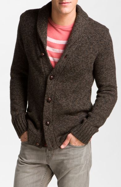 Vince Shawl Collar Cardigan in Brown for Men (weathered brown) | Lyst